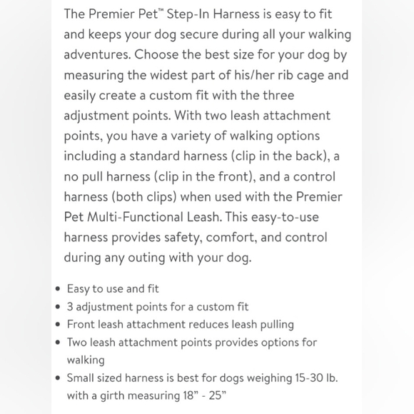 NEW NO PULL STEP-IN-HARNESS size S 18"-25" Girth - Picture 4 of 6